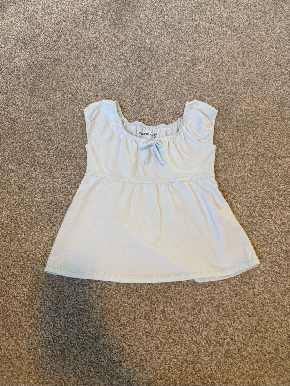 abercrombie kids Light Blue Ruffle Sleeve Peplum Tank